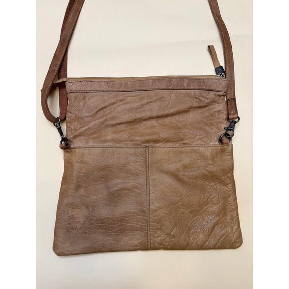 Micmacbags Women's Brown Leather Shoulder Tote Bag Crossbody with Fabric Lining - Picture 2 of 9